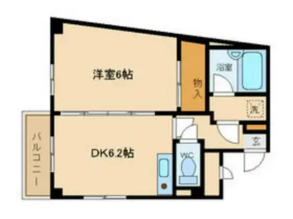 ライフプラザ調布(1DK/4階)の間取り写真