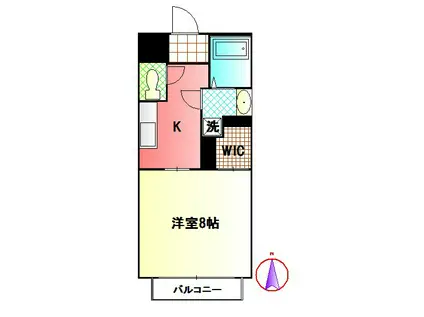 グランボヌール(1K/3階)の間取り写真