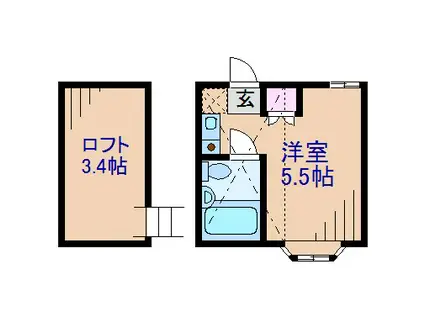 ネオステージ妙蓮寺壱番館(ワンルーム/2階)の間取り写真