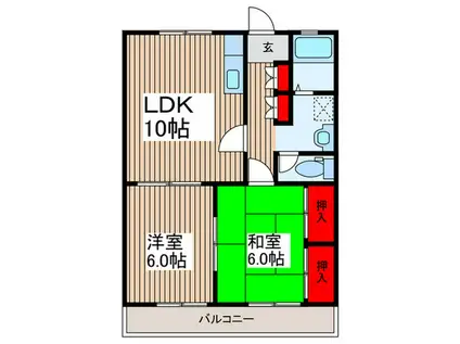サニークレスト(2LDK/1階)の間取り写真