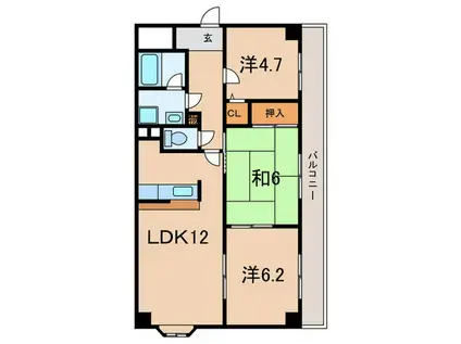 メゾンド-ル荒牧(3LDK/3階)の間取り写真