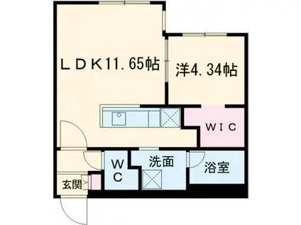 ピオネロ恵庭III(1LDK/3階)の間取り写真