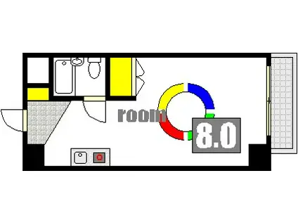 第4ファニー幸(ワンルーム/8階)の間取り写真