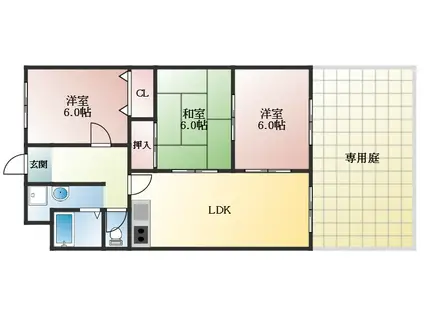 パレボン・シャンス(3LDK/1階)の間取り写真