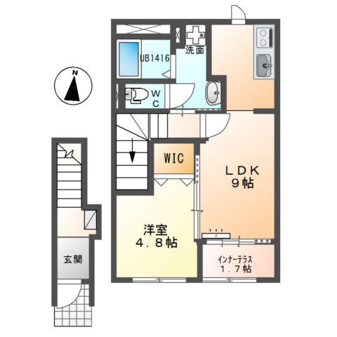 マ・グランX(1LDK/2階)の間取り写真