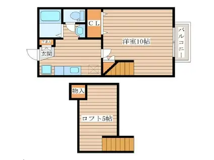 エスポワールシャトー愛子II(1K/1階)の間取り写真