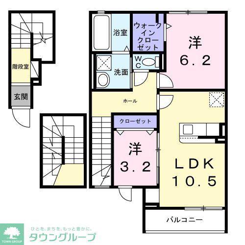 ヴィラ セレーノ(2LDK/3階)の間取り写真
