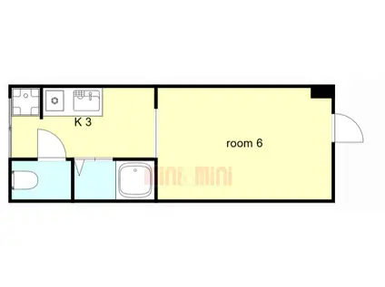 メインリバー垂水(1K/1階)の間取り写真