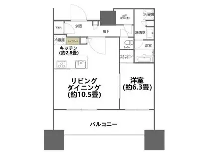 白金ザ・スカイ ウエスト(1LDK/8階)の間取り写真