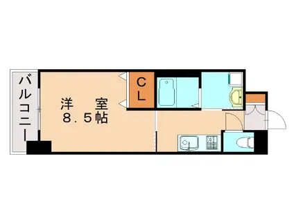 セトル.イン鳳(1K/6階)の間取り写真