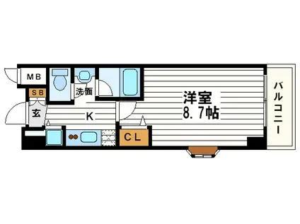 コンフォルトK(1K/7階)の間取り写真