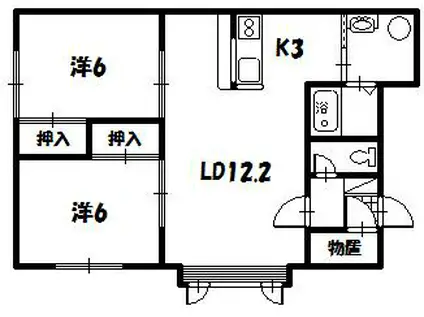 ラフィネ(2LDK/1階)の間取り写真
