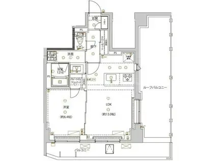 ユリカロゼ五反野III(1LDK/8階)の間取り写真