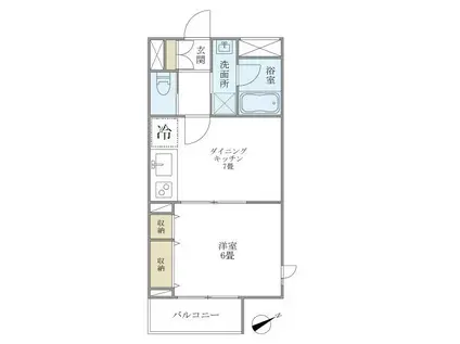 WELLHOUSE東大井(1DK/3階)の間取り写真