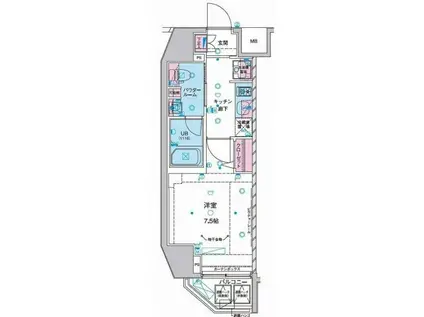 ジェノヴィア麻布十番グリーンヴェール(1K/5階)の間取り写真