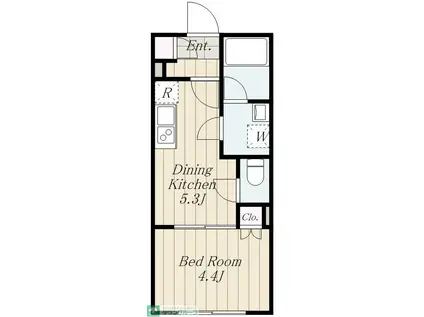 中野区南台2丁目計画(1DK/4階)の間取り写真