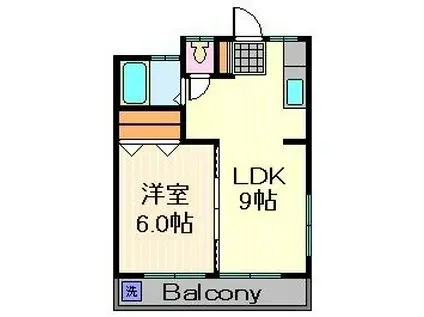 寿マンション(1LDK/2階)の間取り写真
