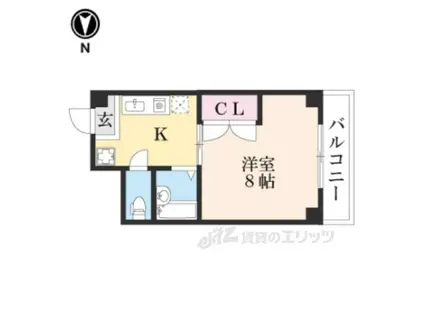 PEACE WELL GION(1K/4階)の間取り写真