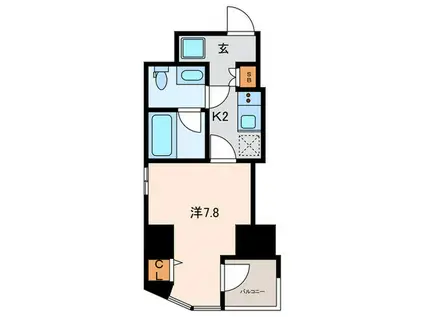 CASA SPLENDIDO LA PLUS 元赤坂(1K/1階)の間取り写真