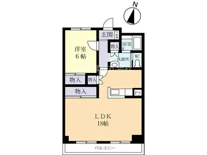 メルベーユフレア(1LDK/4階)の間取り写真