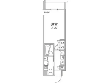 ASYL COURT麻布十番(1K/5階)の間取り写真