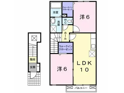 レモングラス A(2LDK/2階)の間取り写真