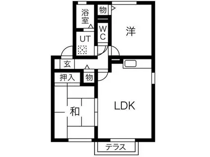 サニーハイツ・ジュン B棟(2LDK/2階)の間取り写真