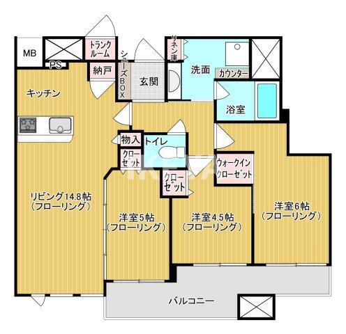 シティタワー梅田東(3LDK/32階)の間取り写真