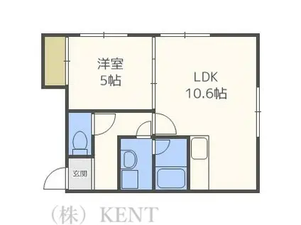 リラコート24(1LDK/2階)の間取り写真