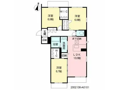 グランド・カルム(3LDK/1階)の間取り写真