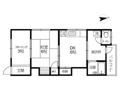 YS篠原(1SDK/2階)の間取り写真