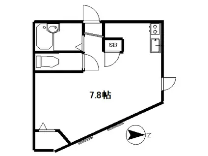 リバティー上板橋(ワンルーム/1階)の間取り写真