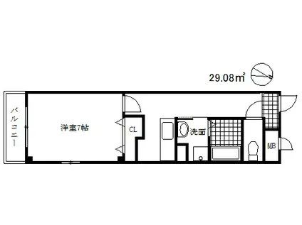 メープル神戸住吉(1K/1階)の間取り写真