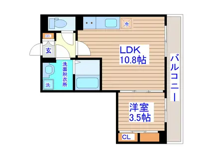 D-ROOM DEARCOURT(1LDK/3階)の間取り写真