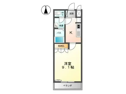 グランドゥールII(1K/2階)の間取り写真