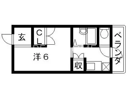 カサデルチルコ(1K/2階)の間取り写真