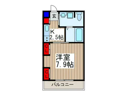 リブリ・千(1K/2階)の間取り写真