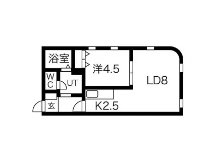 CASA西町グランデD(1LDK/1階)の間取り写真