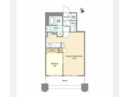 LASANTE池田山 ラサンテ池田山(1LDK/15階)の間取り写真