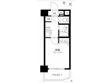 フューティバル汐留浜離宮パークサイドシティ(1K/5階)の間取り写真