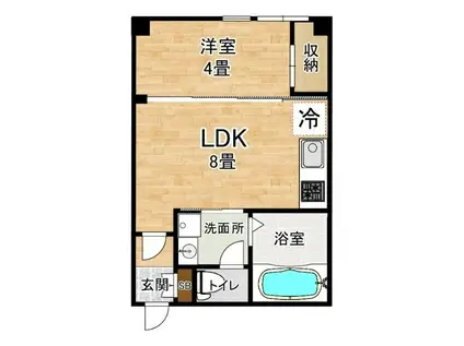 REDEAL町屋レジデンス(1LDK/4階)の間取り写真