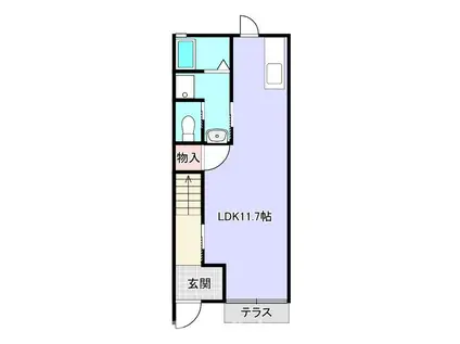 アウローラA(2LDK/1階)の間取り写真
