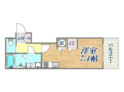 CASA上沢(ワンルーム/3階)の間取り写真