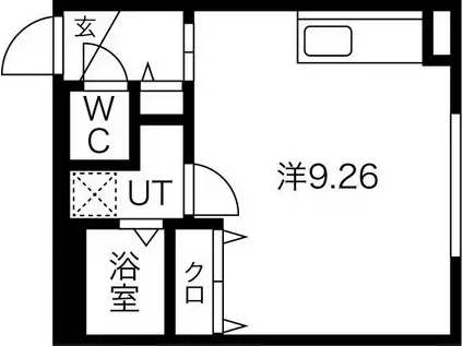プラチナレジデンス円山公園(ワンルーム/3階)の間取り写真