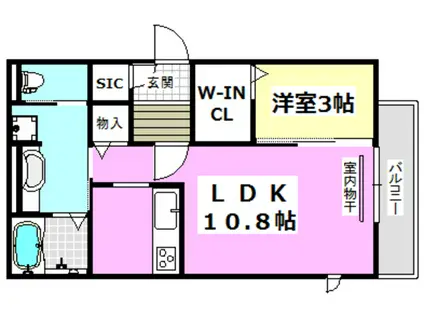 セジュール中穂積(1LDK/2階)の間取り写真