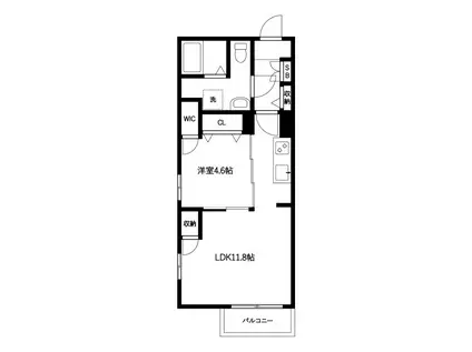 エスフラットIII(1LDK/2階)の間取り写真