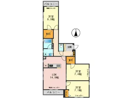 グレイス小岩(3LDK/2階)の間取り写真