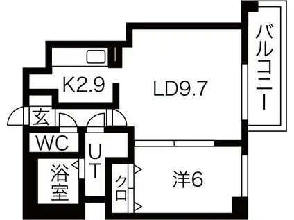 サンクリエN1(1LDK/2階)の間取り写真