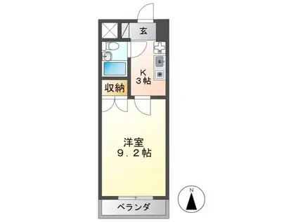 アーバンホームII(1K/4階)の間取り写真