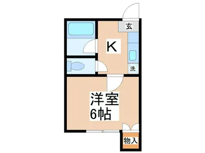 コートパレス千代田(1K/1階)の間取り写真